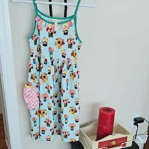 Matilda Jane Floral Kids Dress with Green Trim